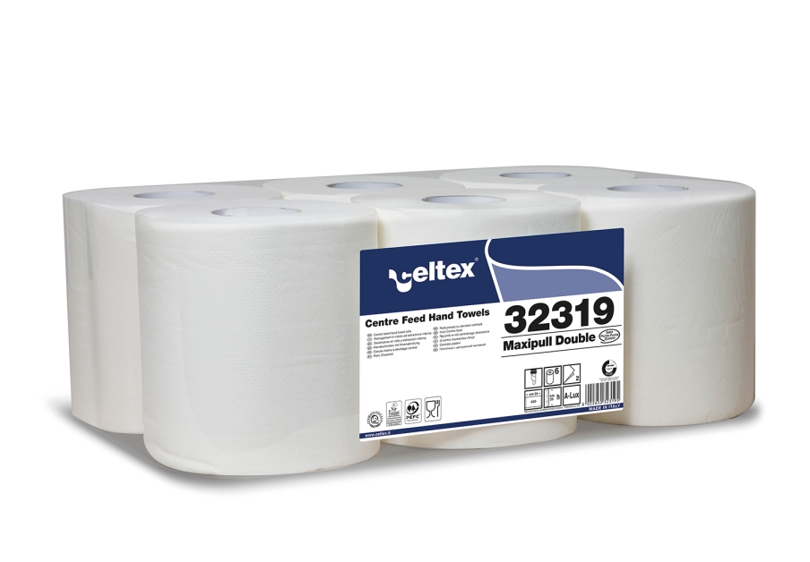 Celtex papīra dvielis MAXIPULL DOUBLE-MAXI balts, 153m, 1X6gb.